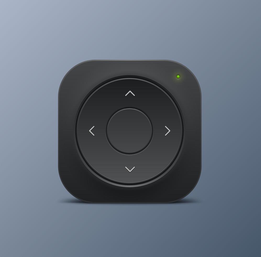 Media player files navigation black knob or button vector