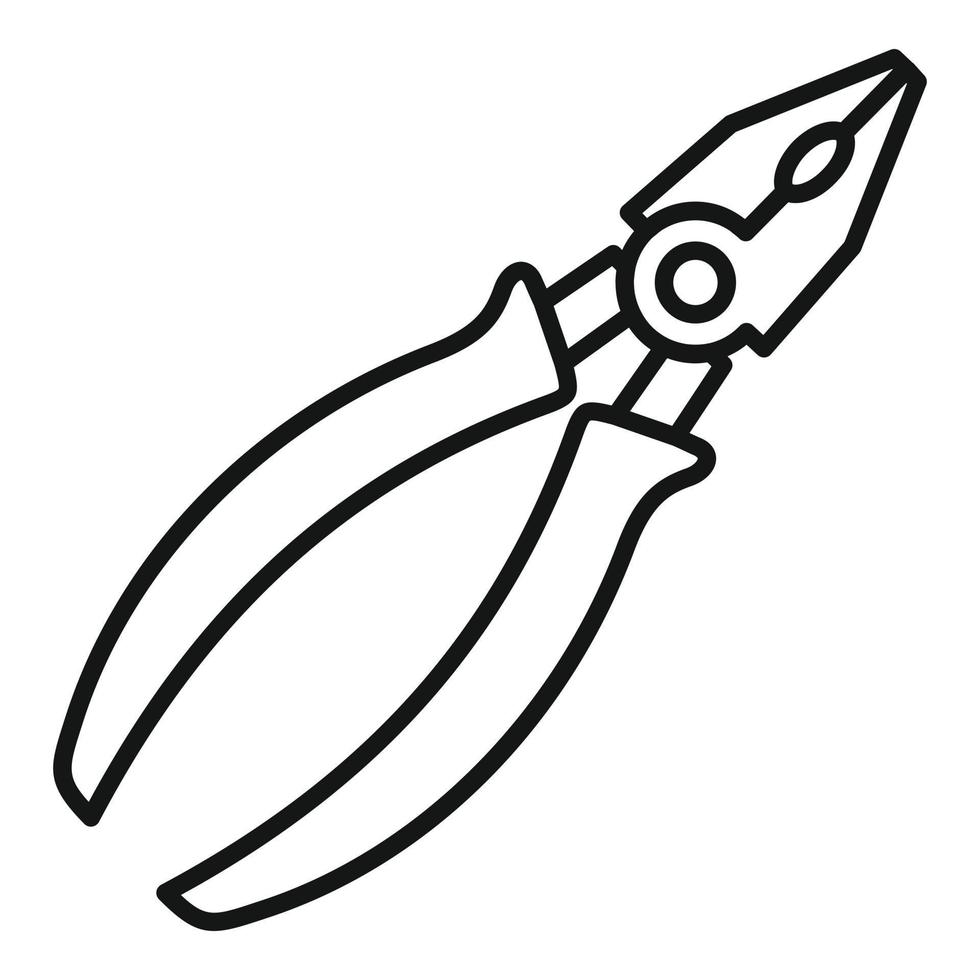Plumber pliers icon, outline style vector
