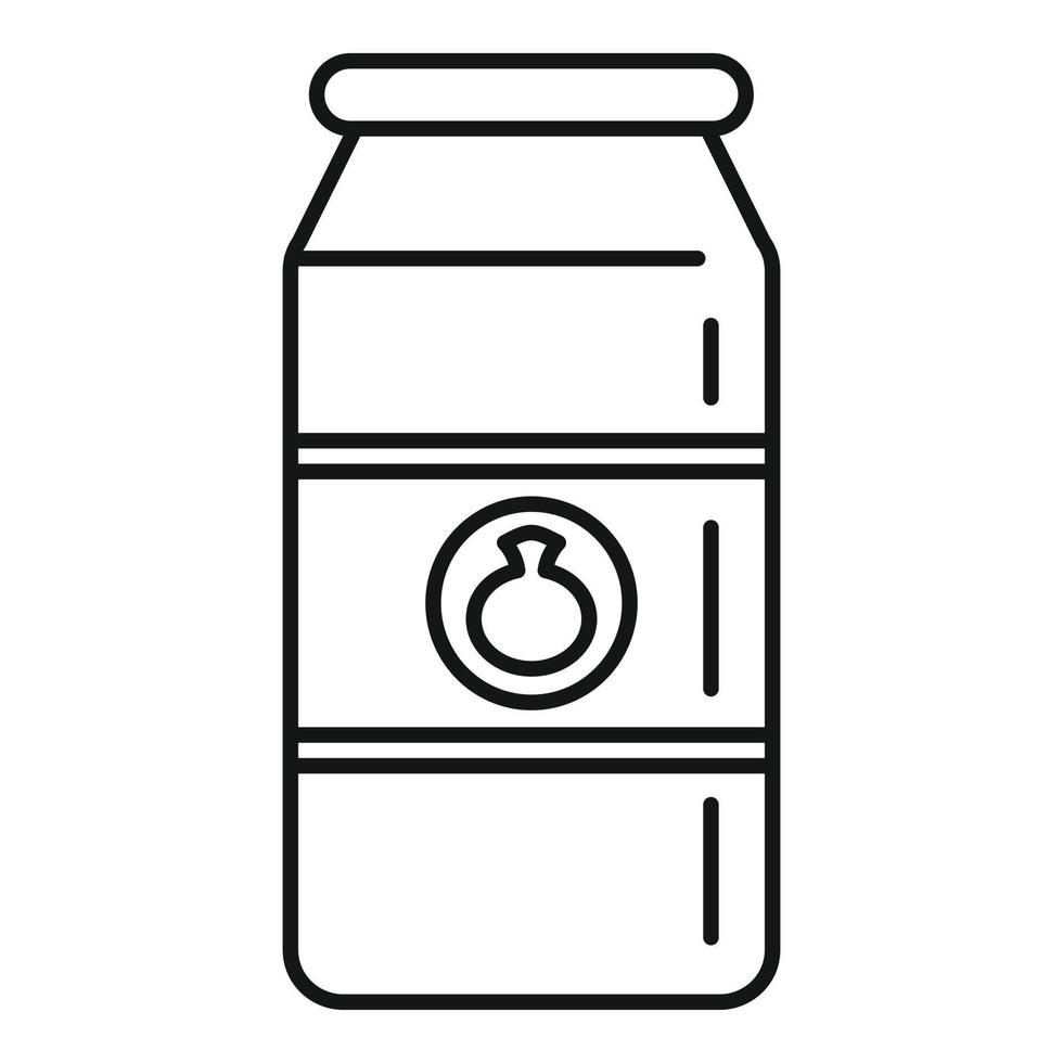 Pomegranate jam jar icon, outline style vector