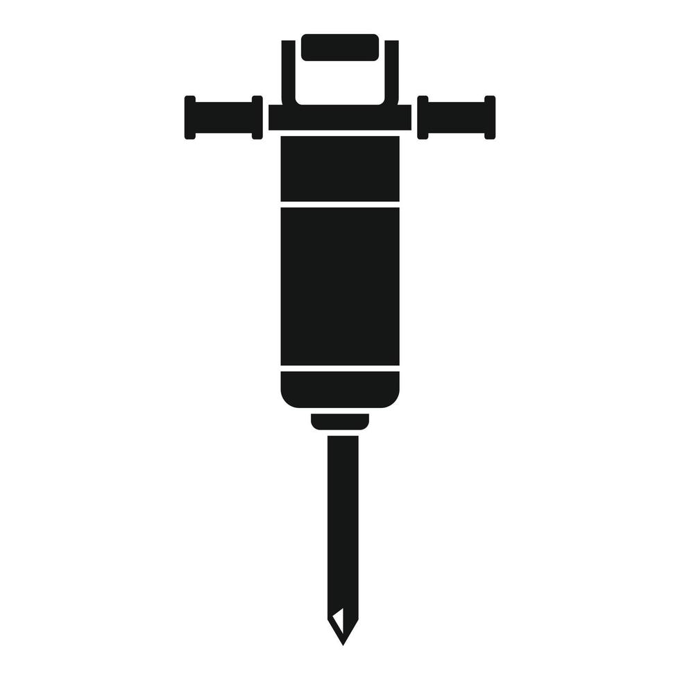 Coal hand drill machine icon, simple style vector