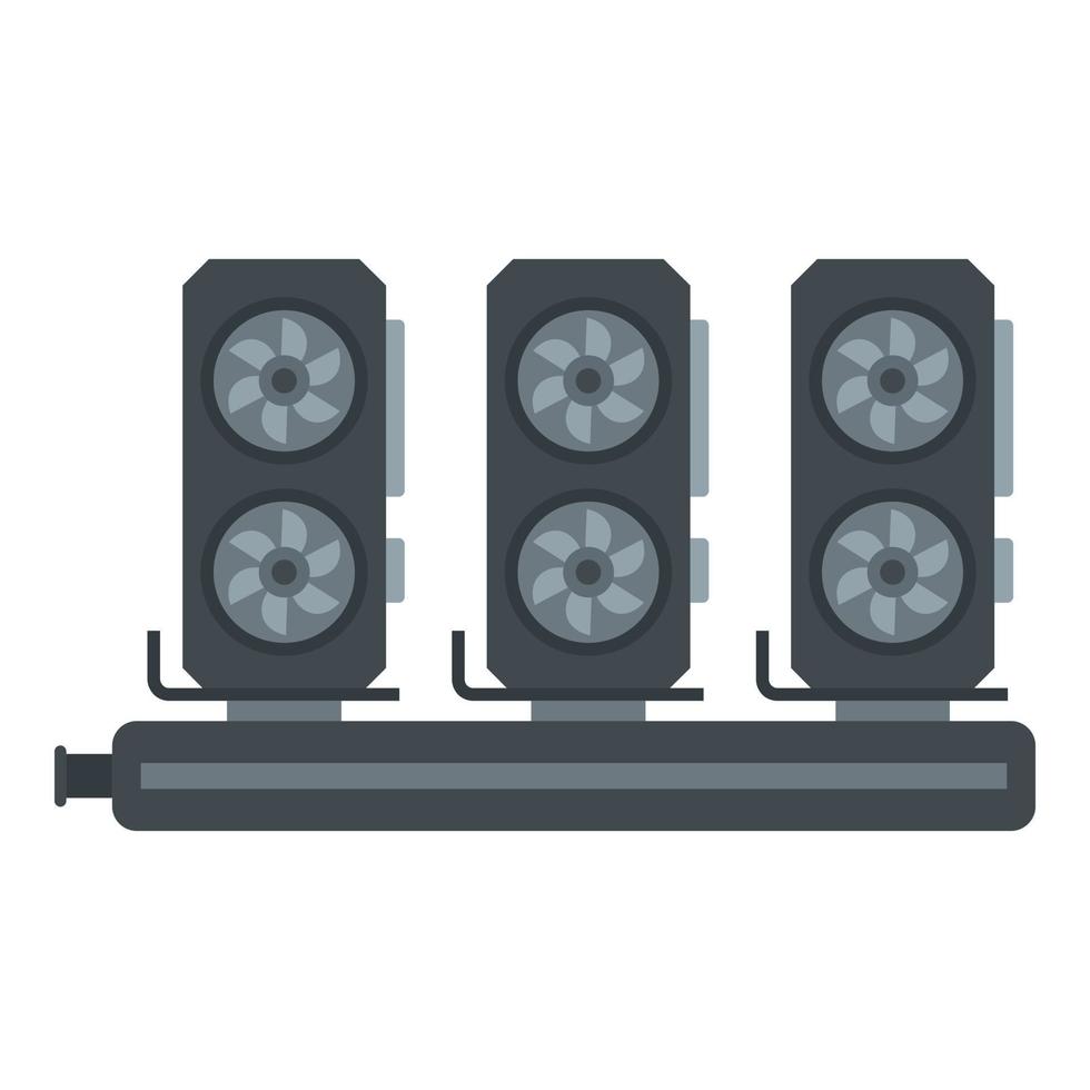 Computer video cards icon, flat style vector