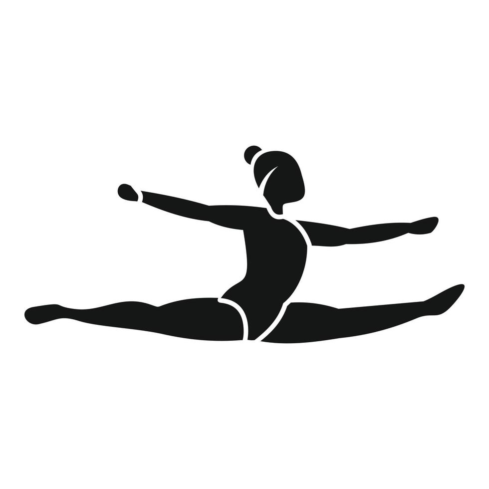 Girl gymnastics jump icon, simple style vector
