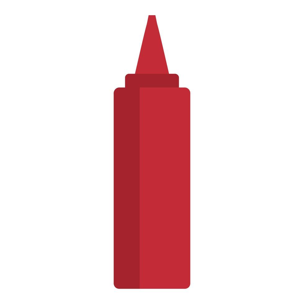 Ketchup plastic bottle icon, flat style vector