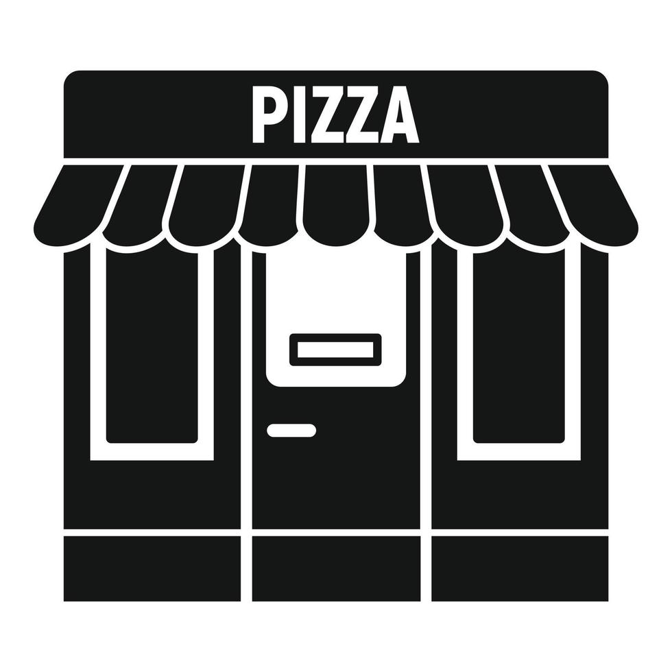 icono de la tienda de la calle pizza, estilo simple vector