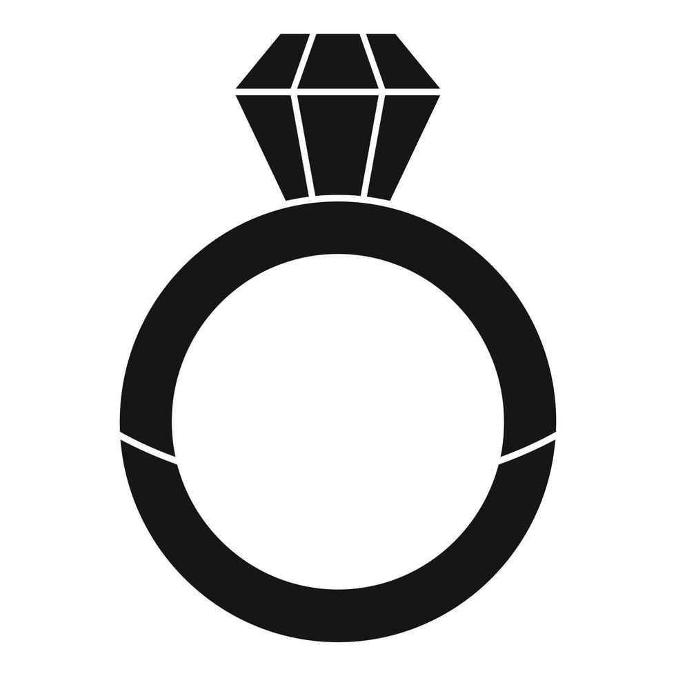 icono de anillo de diamantes de lujo, estilo simple vector