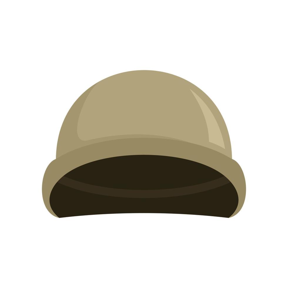 Soldier helmet icon, flat style vector