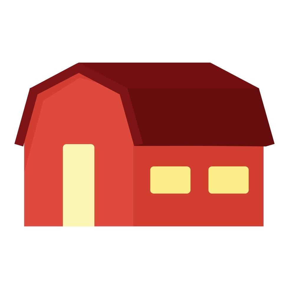 Farm barn icon, flat style vector