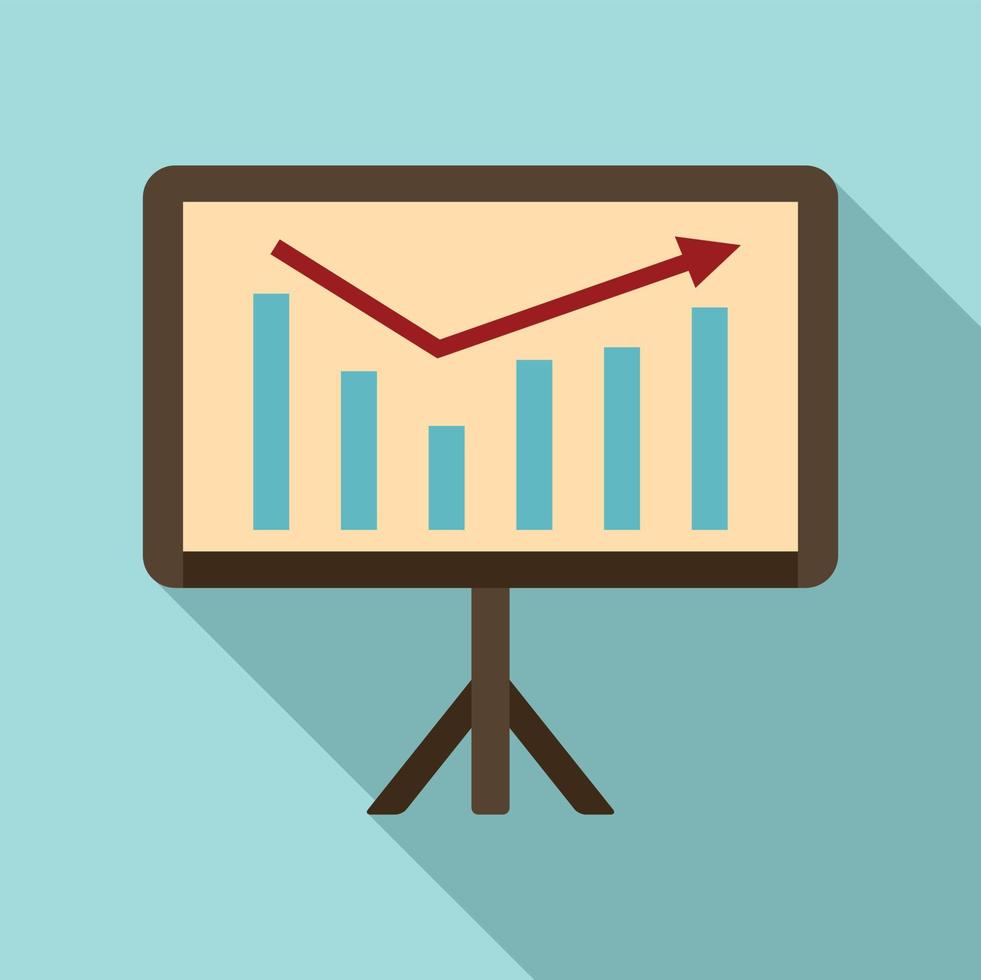 Graph stand banner icon, flat style vector