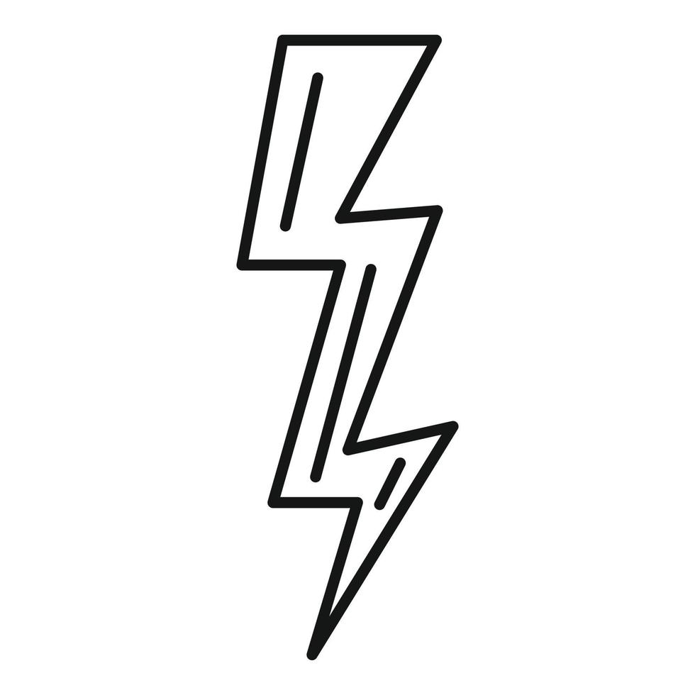 Speed lightning bolt icon, outline style vector