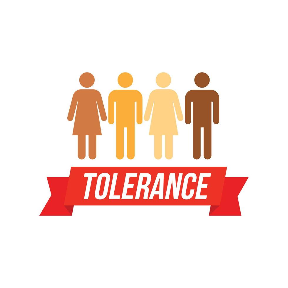 logotipo de tolerancia de personas, estilo plano vector