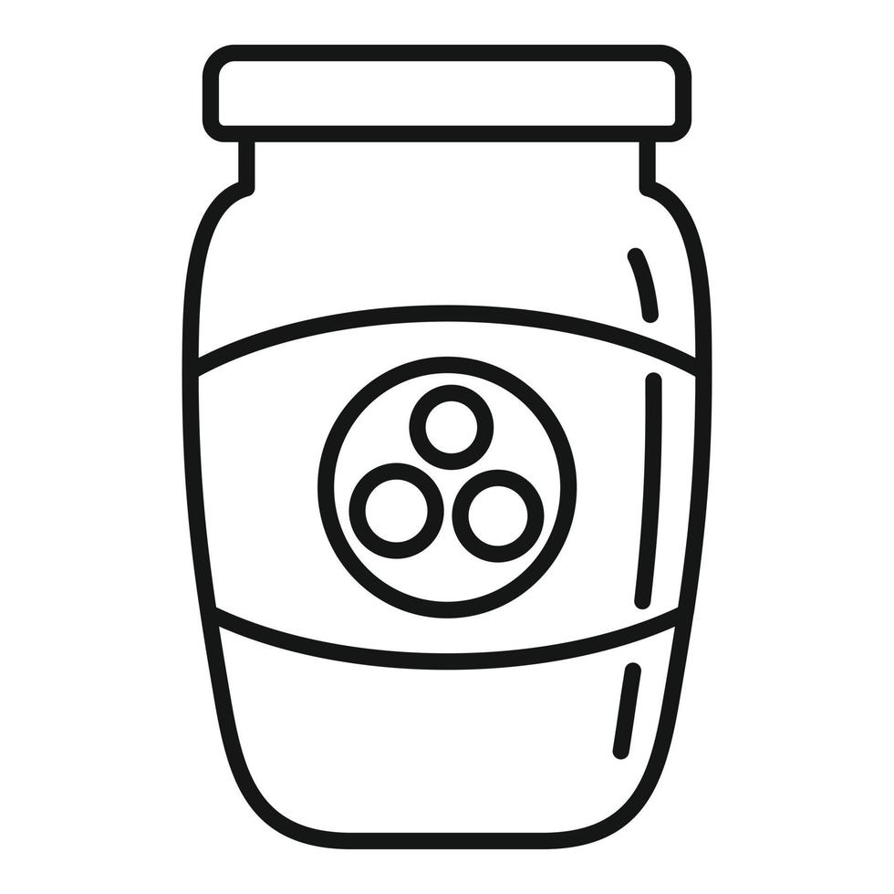 Berry jam jar icon, outline style vector