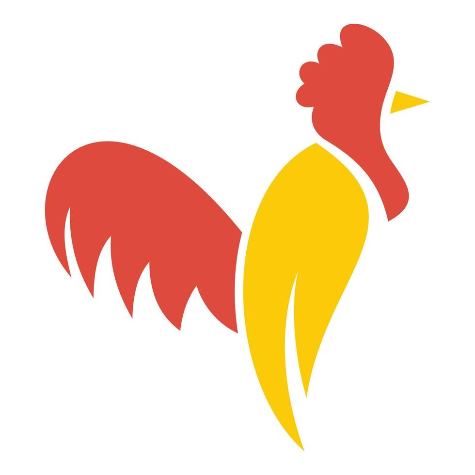 Farm rooster logo, flat style vector