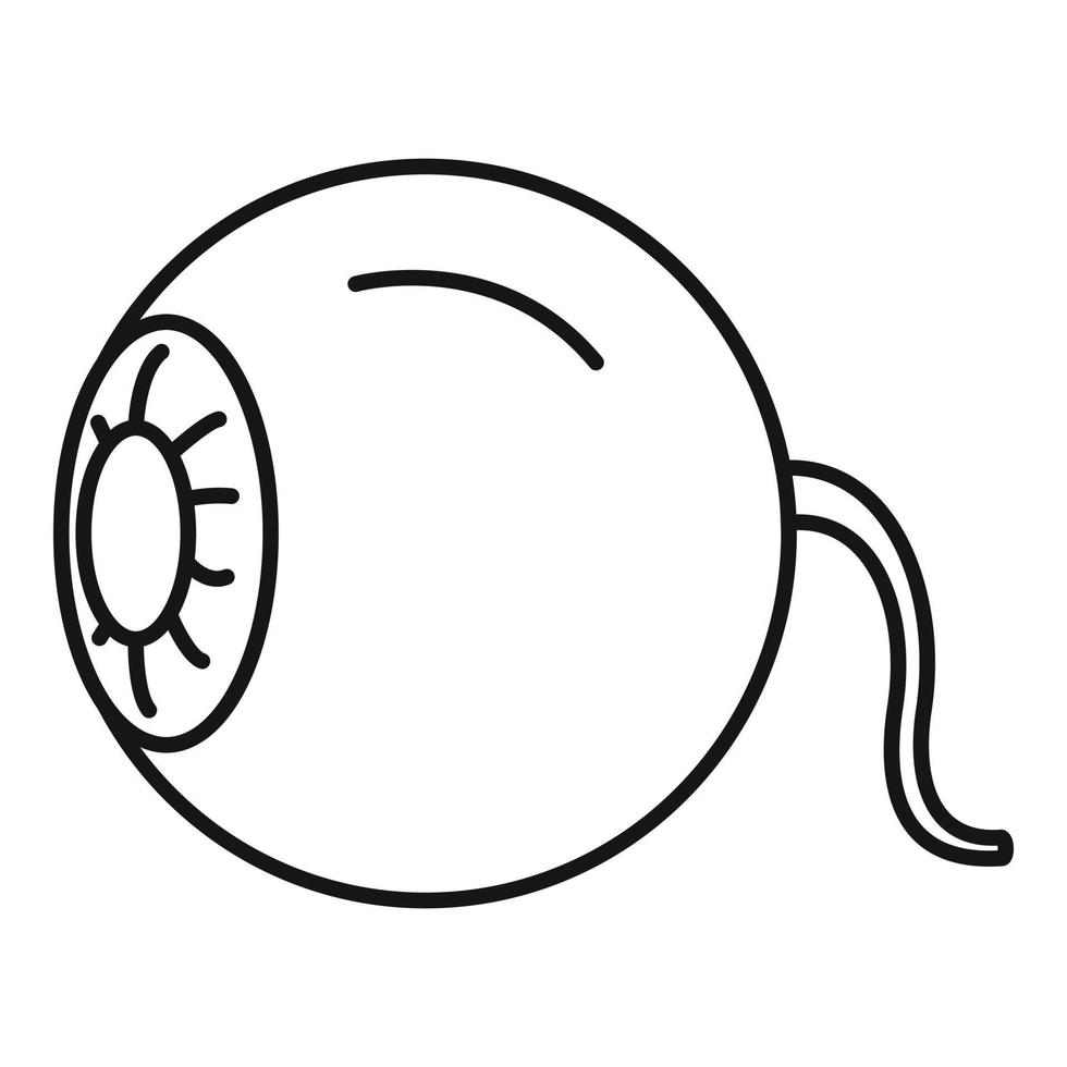 icono de globo ocular, estilo de contorno vector