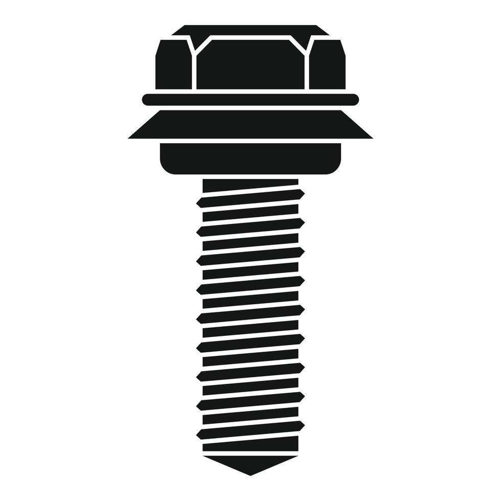 Bronze screw-bolt icon, simple style vector