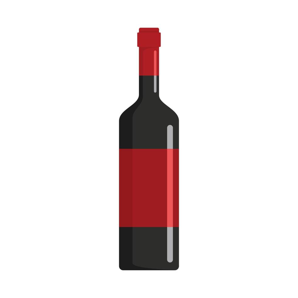 icono de botella de vino, estilo plano vector