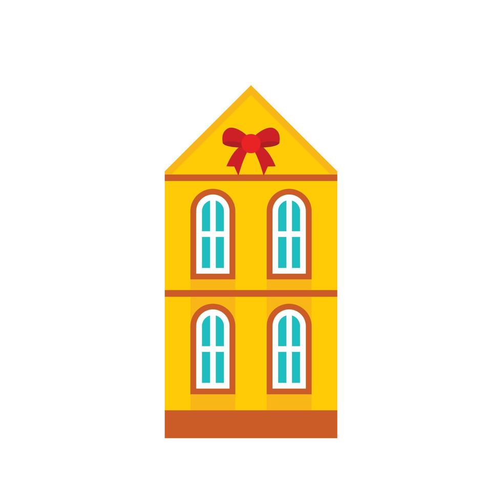 Cake house icon, flat style vector