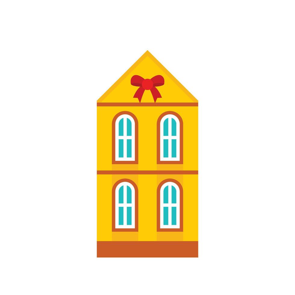 Cake house icon, flat style vector