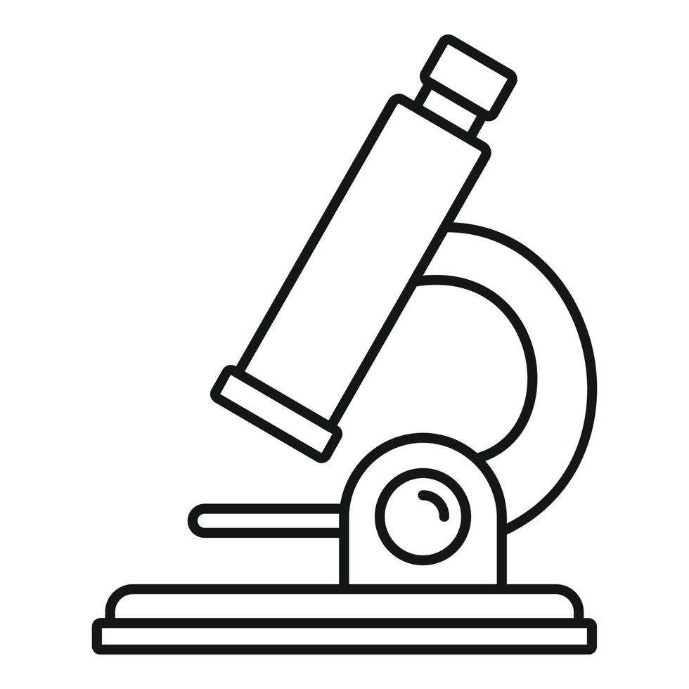 icono de microscopio, estilo de contorno vector