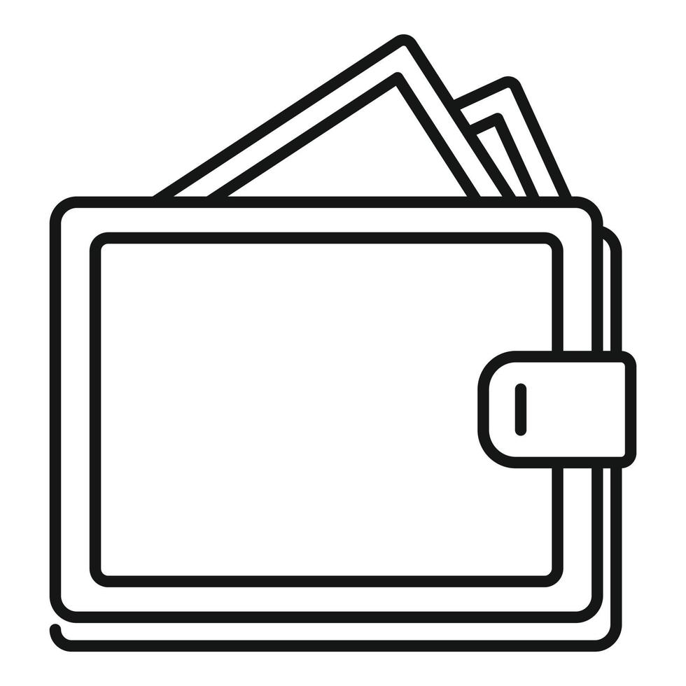 Money wallet icon, outline style vector