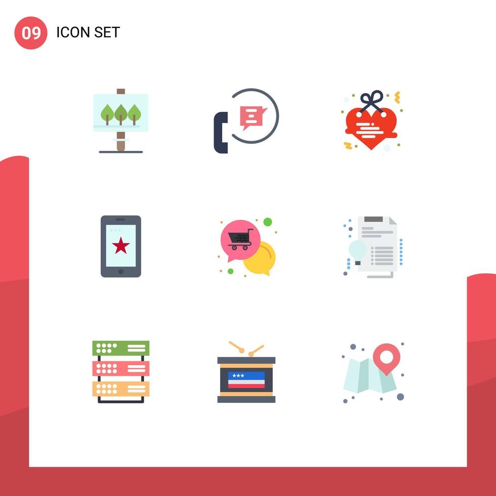 9 Universal Flat Color Signs Symbols of notification ireland hanging cell mobile Editable Vector Design Elements