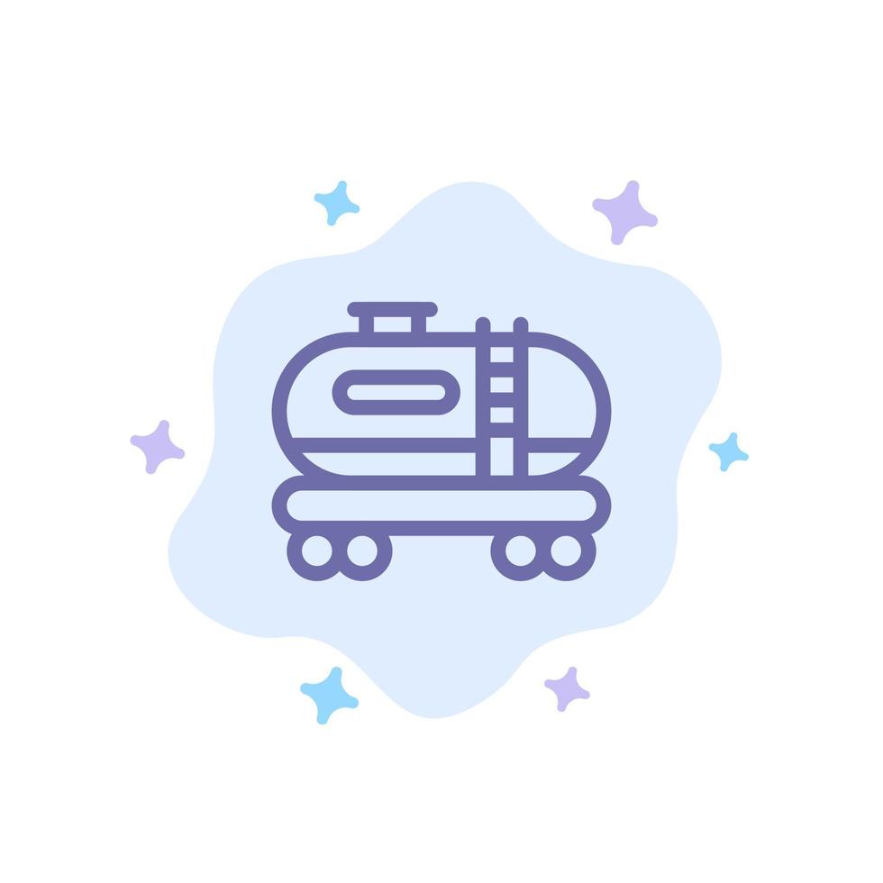 Oil Tank Pollution Blue Icon on Abstract Cloud Background vector