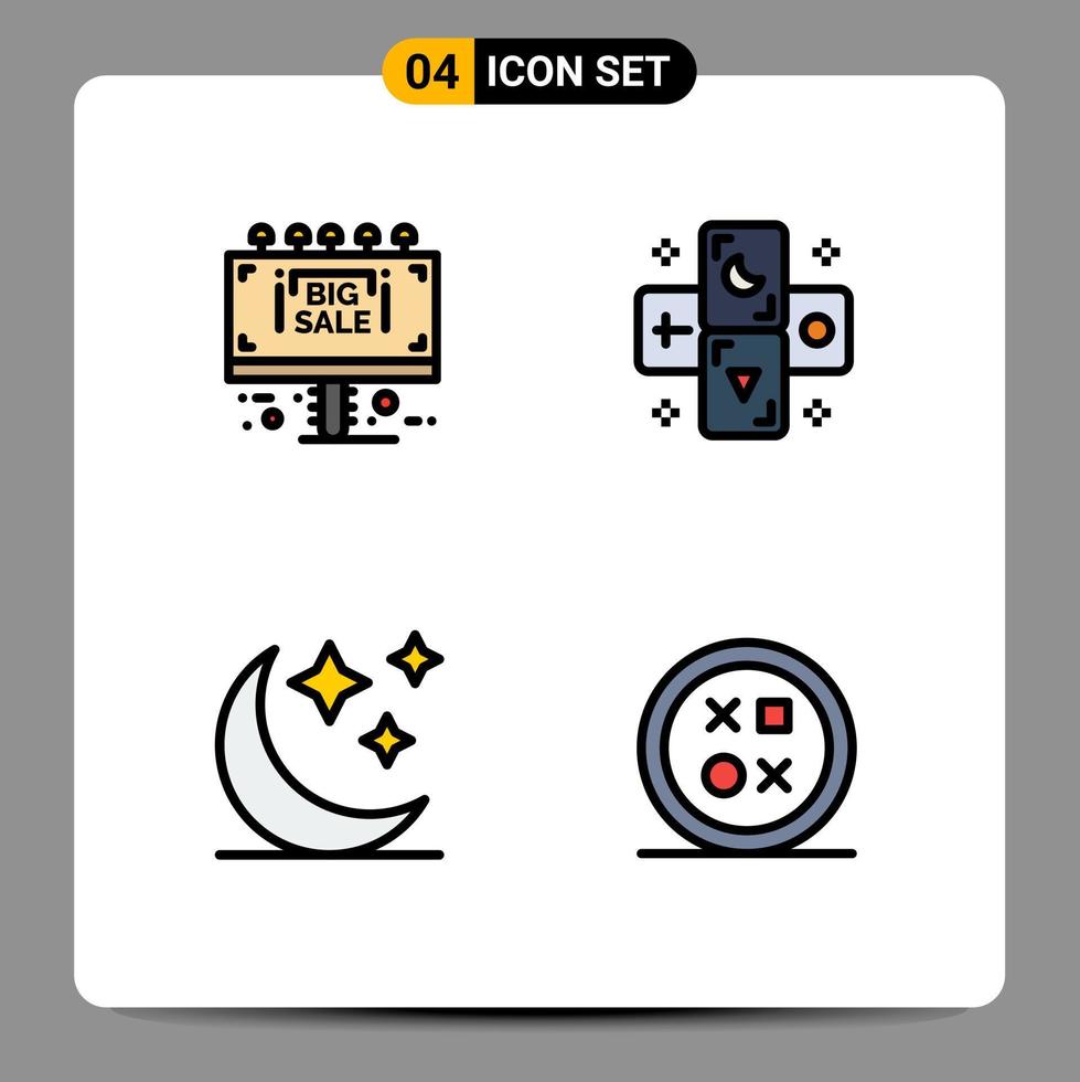 paquete de iconos de vector de stock de 4 signos y símbolos de línea para información luna venta tablero tarot cruz elementos de diseño vectorial editables