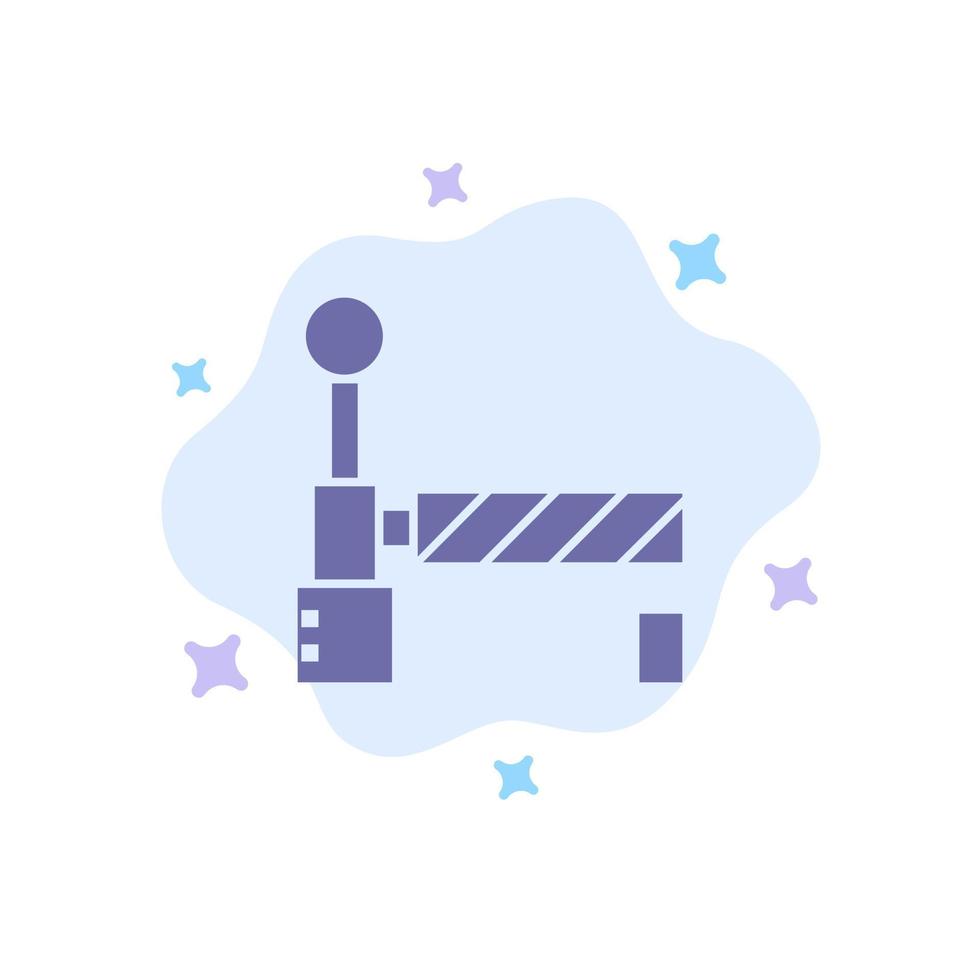 Flag Train Station Blue Icon on Abstract Cloud Background vector
