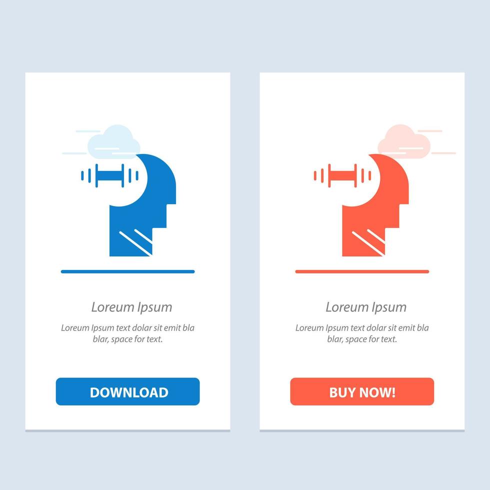 Training Brian Dumbbell Head  Blue and Red Download and Buy Now web Widget Card Template vector