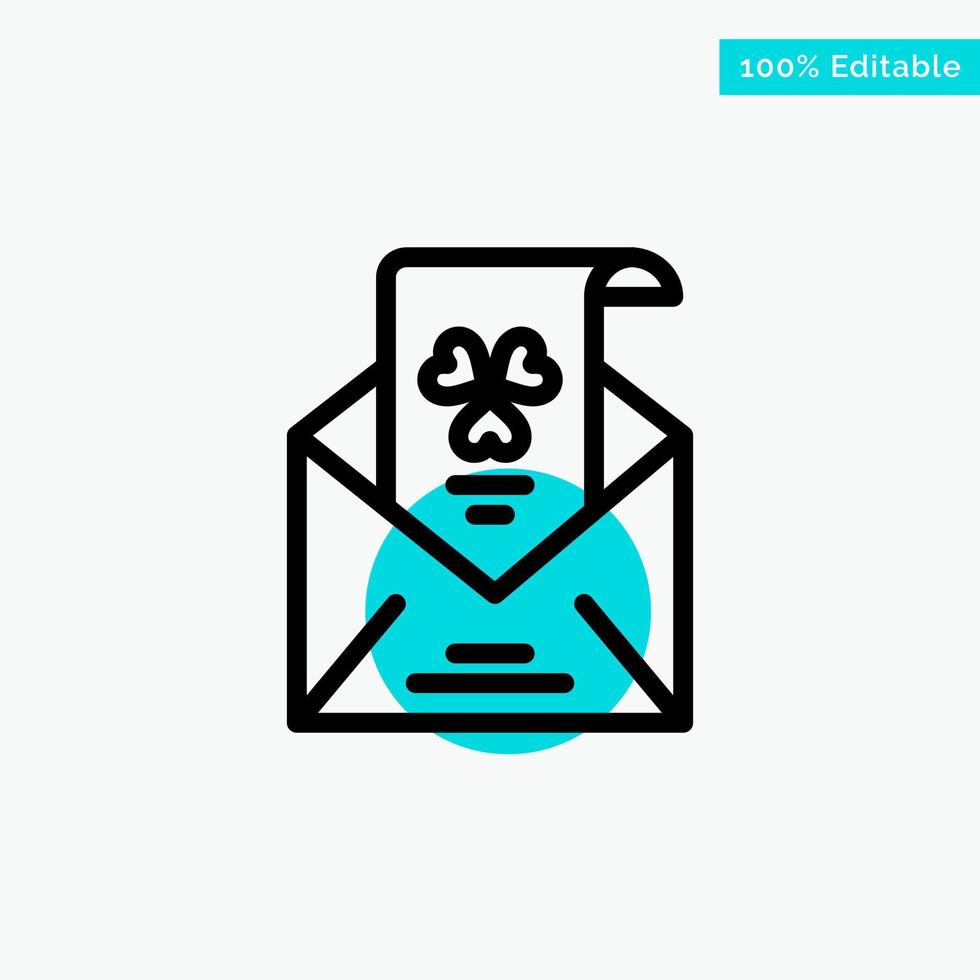 Emails Envelope Greeting Invitation turquoise highlight circle point Vector icon