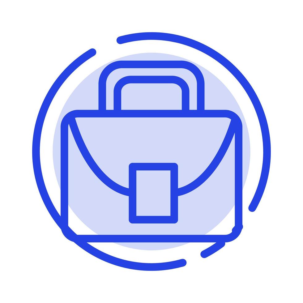 Bag Worker Logistic Global Blue Dotted Line Line Icon vector