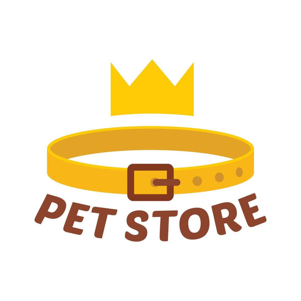 Pet store belt logo, flat style vector