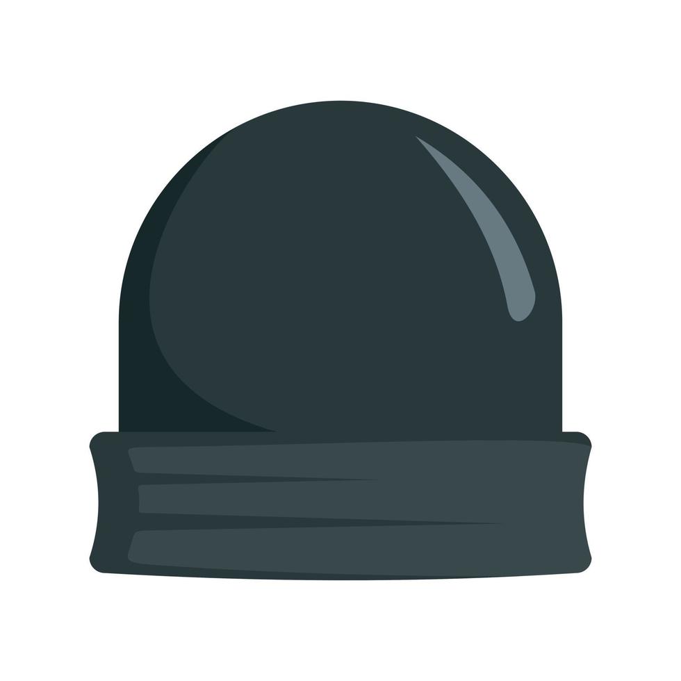 Black beanie icon, flat style vector