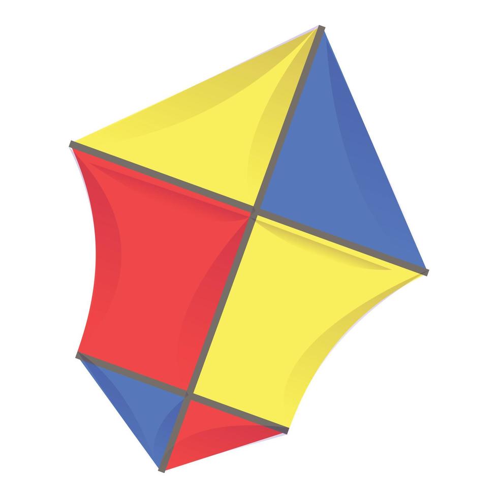 Fabric kite icon, cartoon style vector