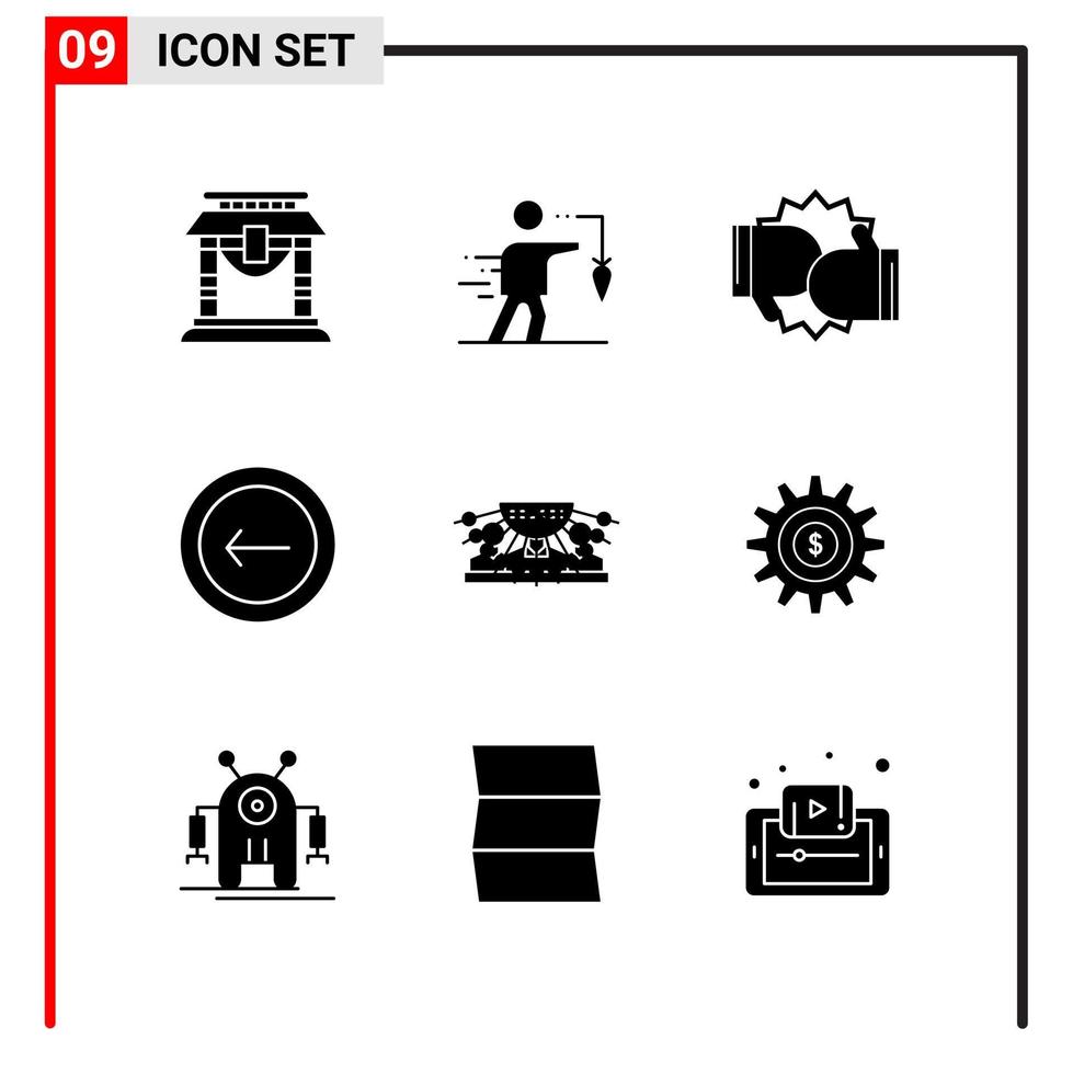 9 iconos generales para el diseño de sitios web, impresión y aplicaciones móviles 9 símbolos de glifo signos aislados en fondo blanco 9 paquete de iconos creativo fondo de vector de icono negro