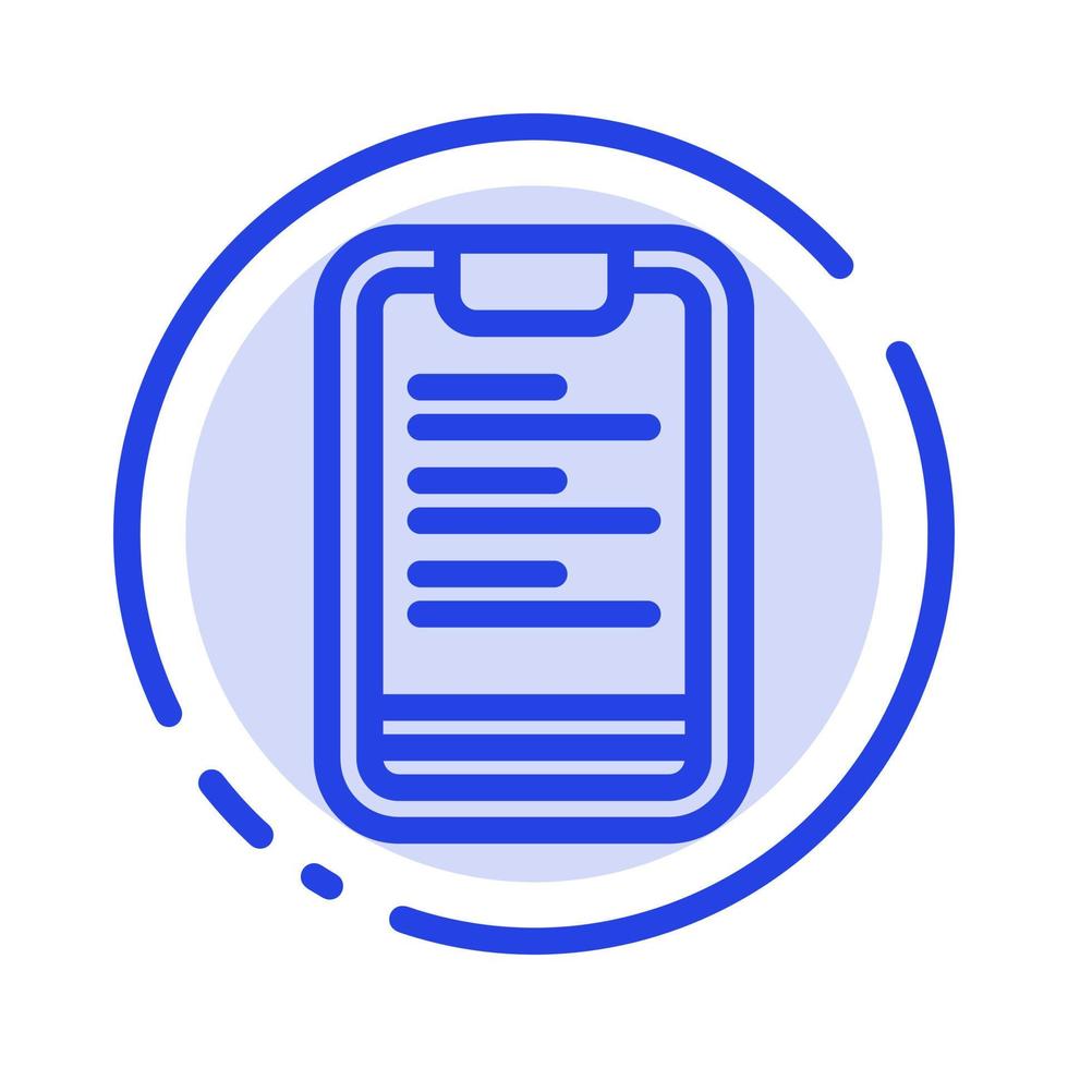 Clipboard Text Board Motivation Blue Dotted Line Line Icon vector