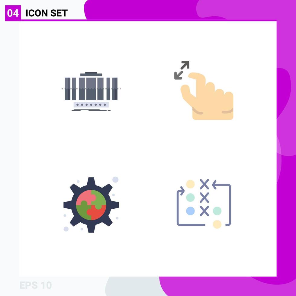 4 Creative Icons Modern Signs and Symbols of turbine creative wind hand gear Editable Vector Design Elements