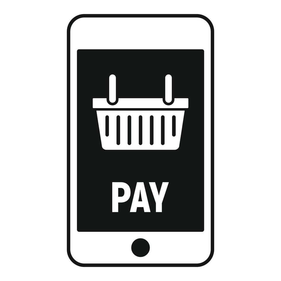 Online smartphone pay icon, simple style vector