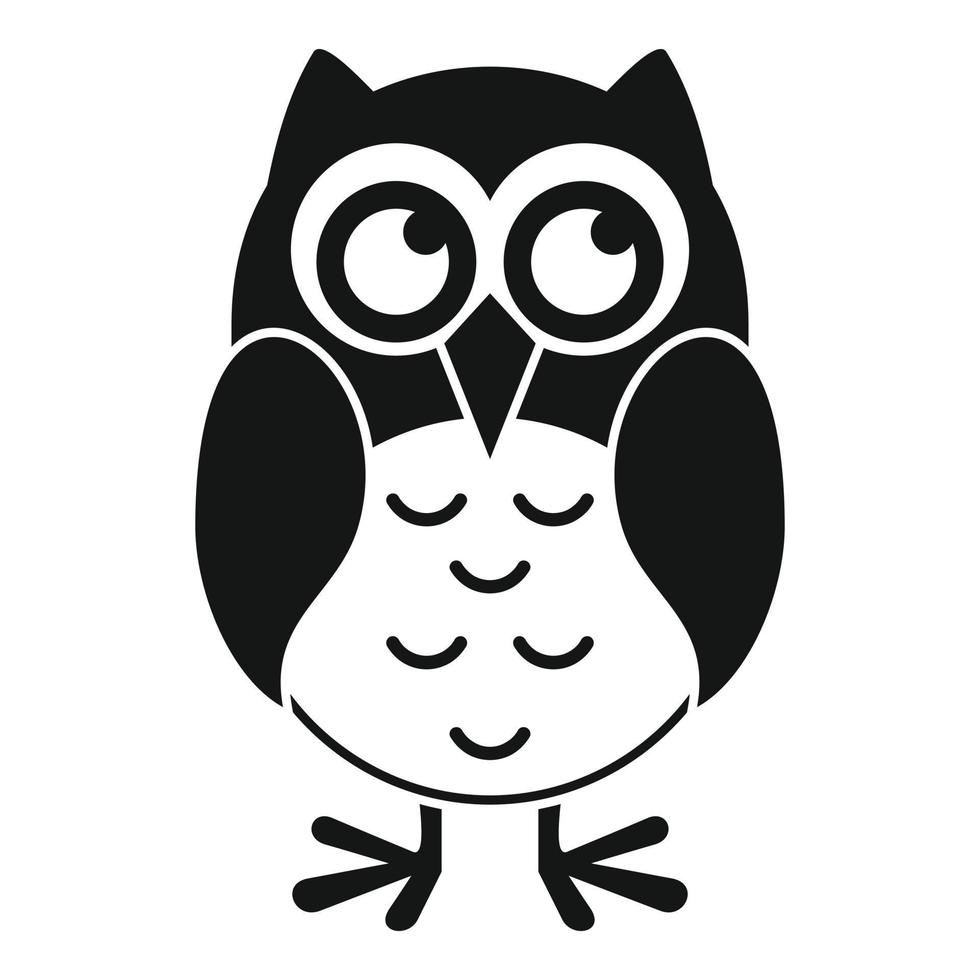 Funny owl icon, simple style vector