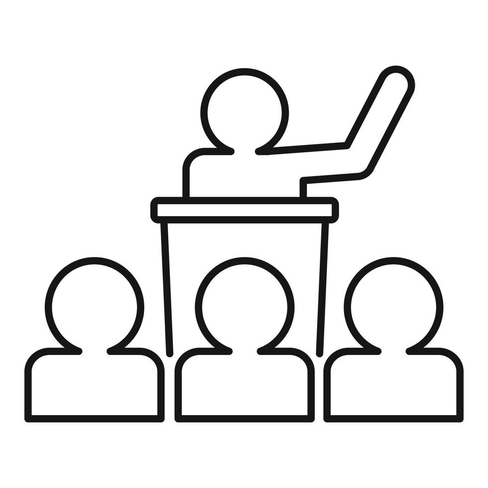 Conference lesson icon, outline style vector