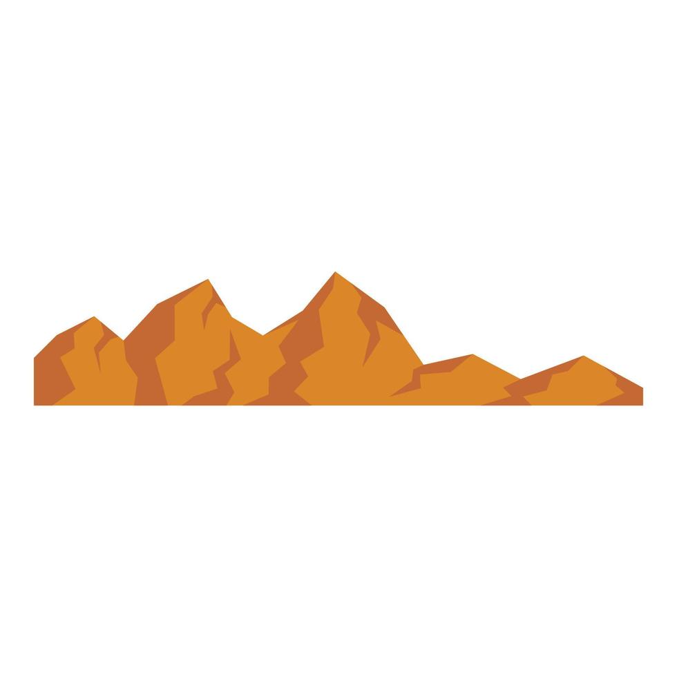 Brown mountains icon, flat style vector