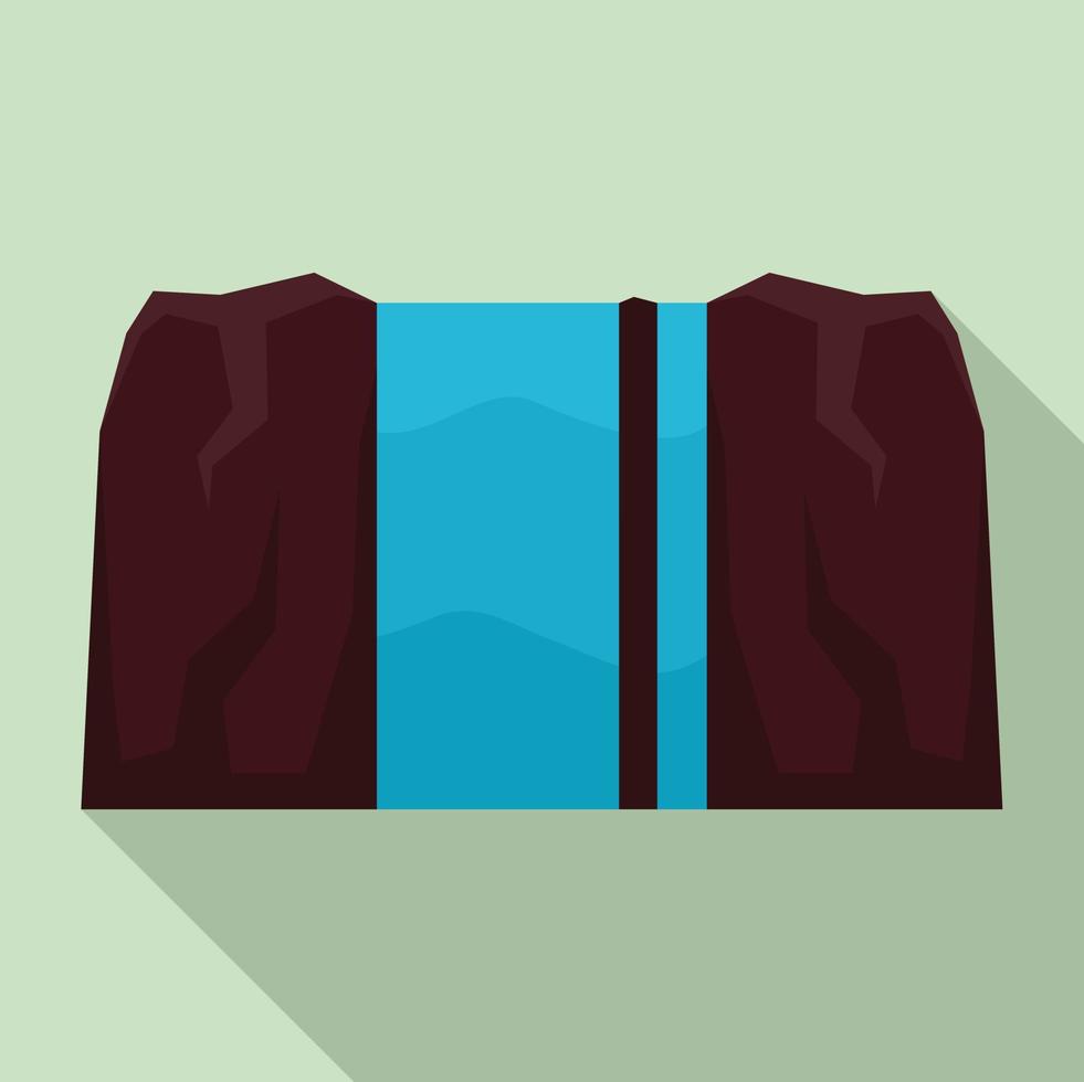 Waterfall icon, flat style vector