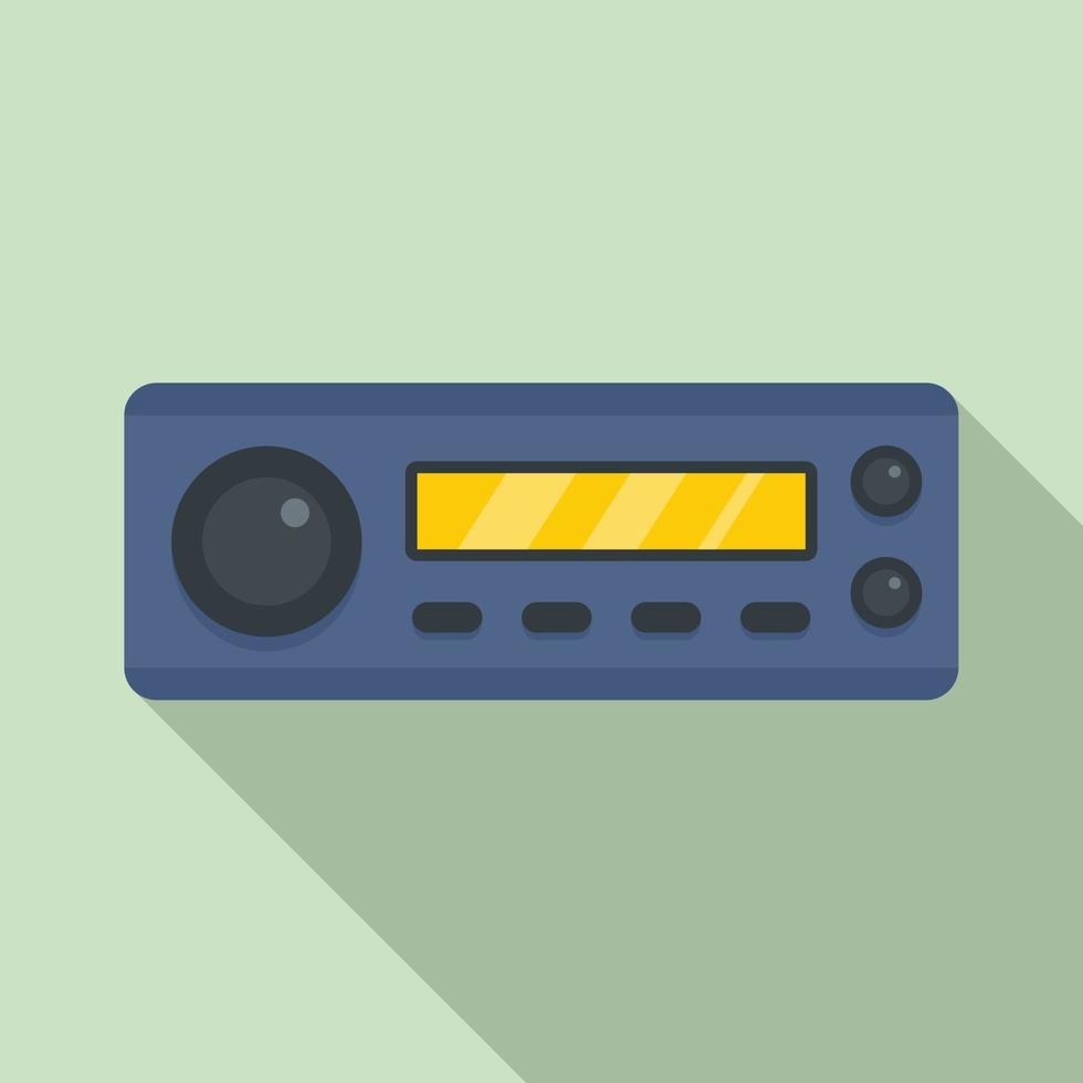 Compact car audio icon, flat style vector