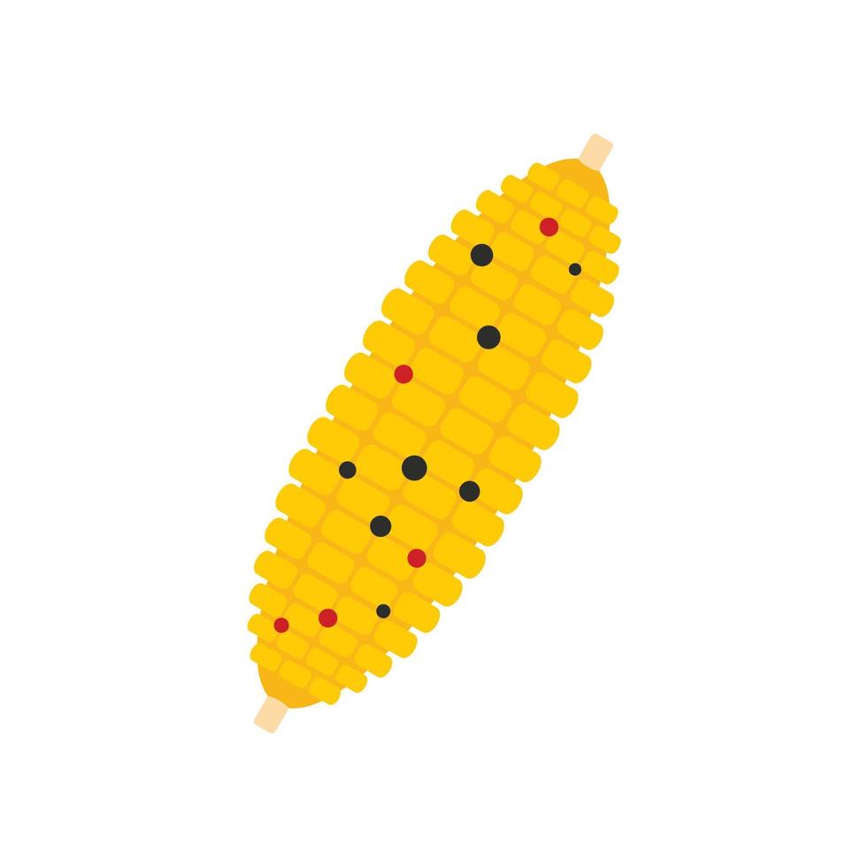 icono de maíz preparado, estilo plano vector