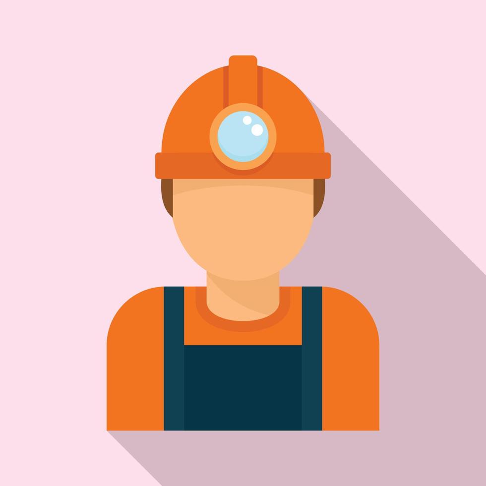 Coal industry worker icon, flat style vector