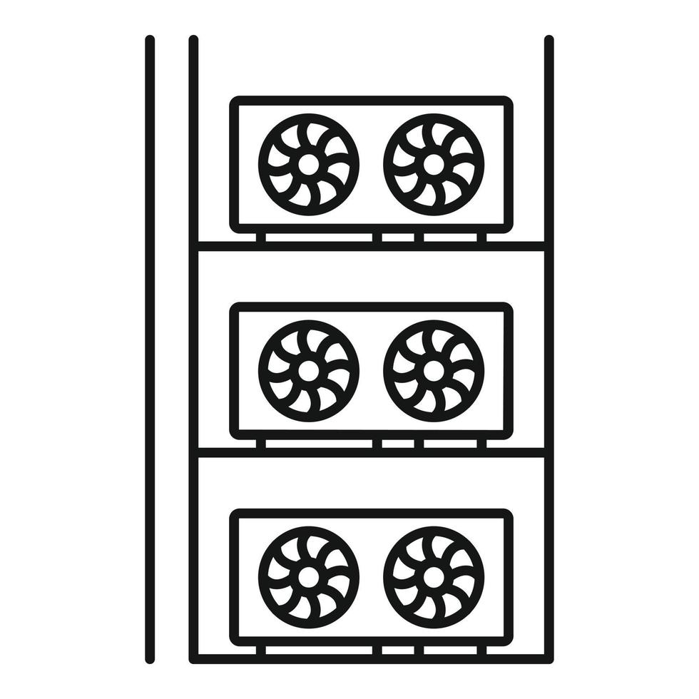 Multi mining farm icon, outline style vector