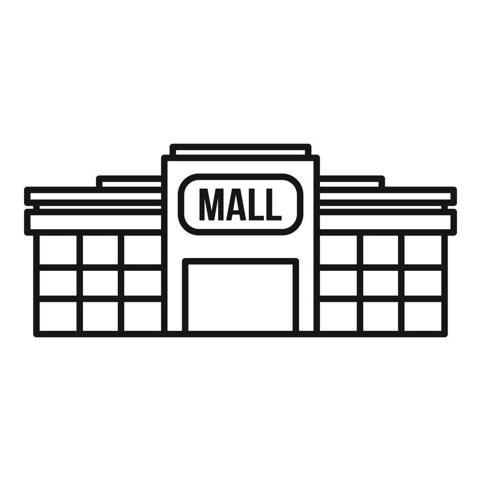 Small mall building icon, outline style vector