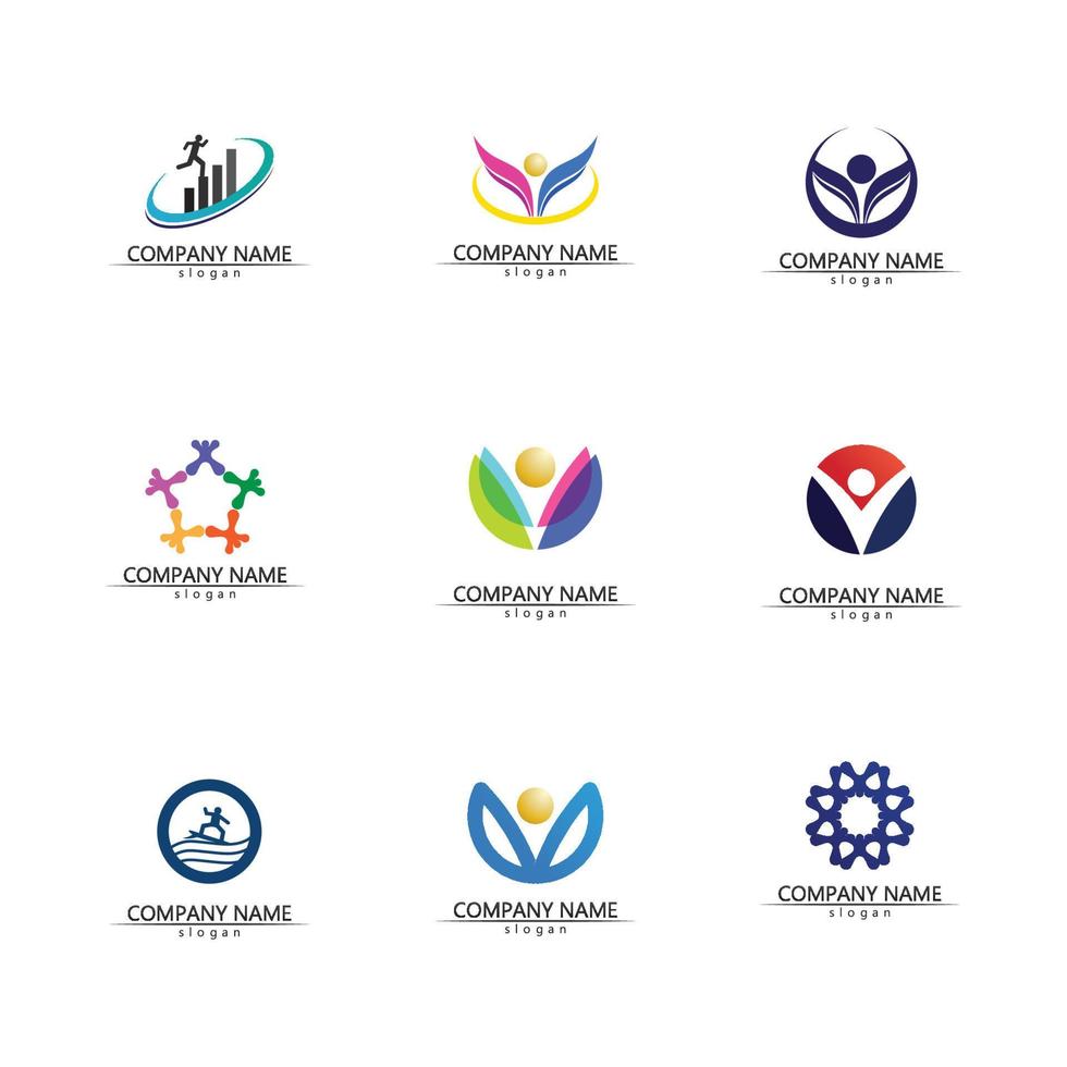 icono de personas grupo de trabajo vector logo ilustración diseño