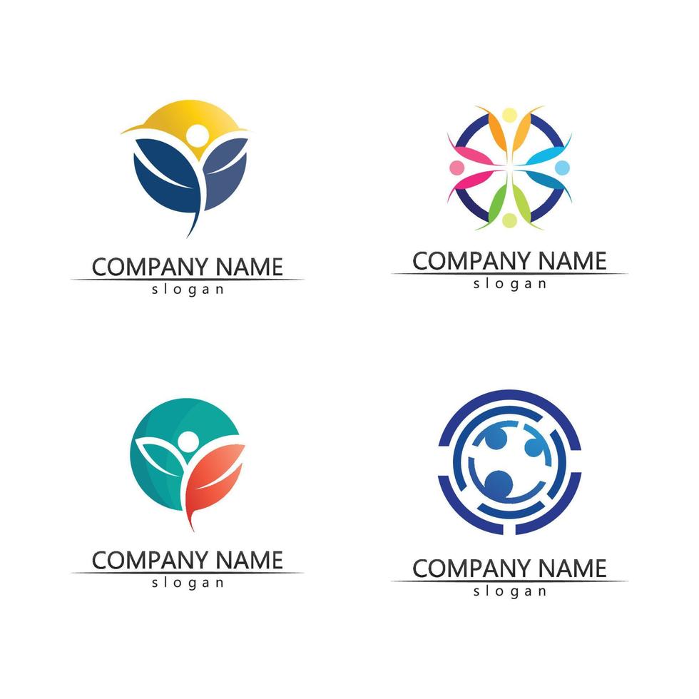 People Icon work group Vector  logo illustration design