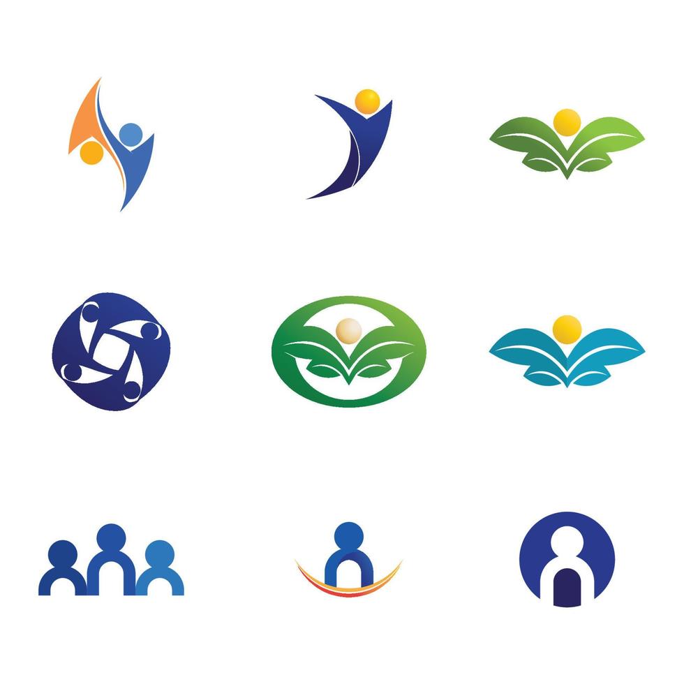 People Icon work group Vector  logo illustration design