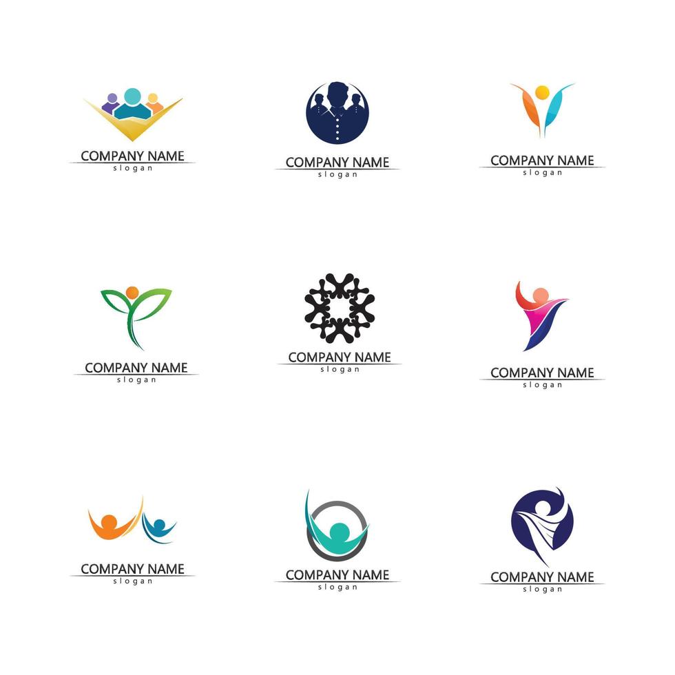 icono de personas grupo de trabajo vector logo ilustración diseño